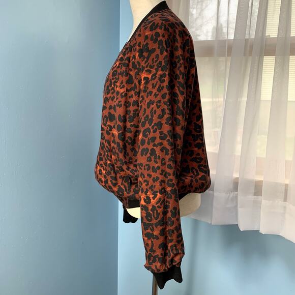 BeachLunchLounge Rumba Red Leopard Print Bomber Jacket - Picture 4 of 10